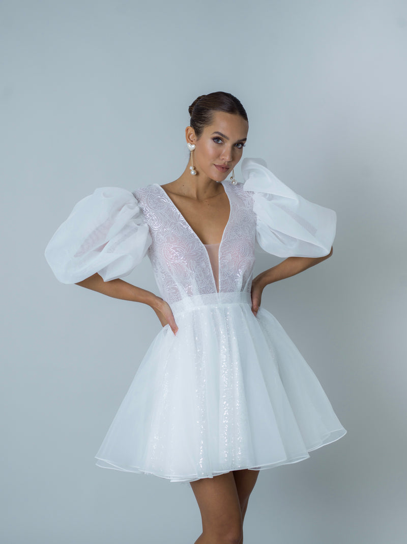 Schiffer Short Dress - Blanc