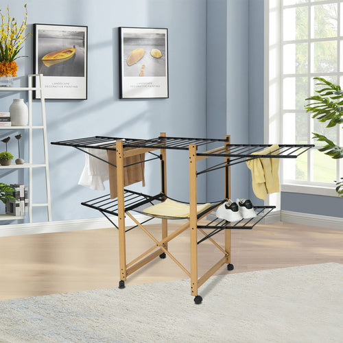 Séchoir À Linge Avec Roulettes Ushuaia - Noir