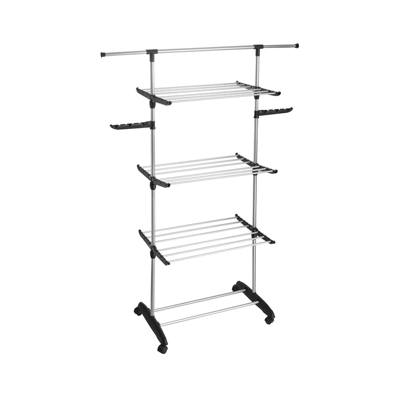 Séchoir à linge étendoir multifonction 18M ULTIMA 3 niveaux Noir et inox - REDDECO.com