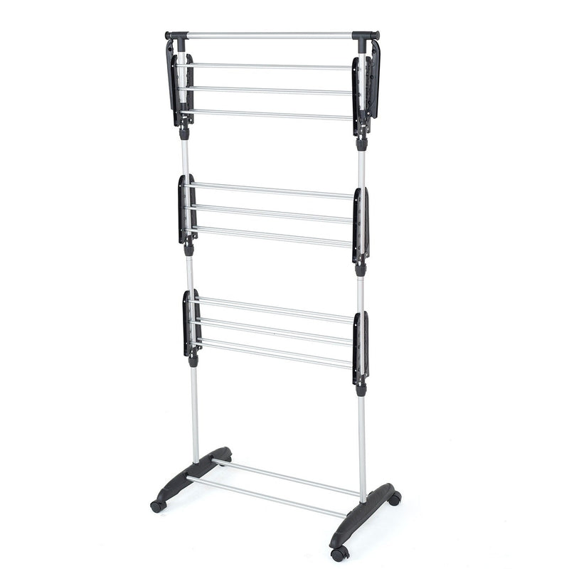 Séchoir à linge étendoir multifonction 18M ULTIMA 3 niveaux Noir et inox - REDDECO.com