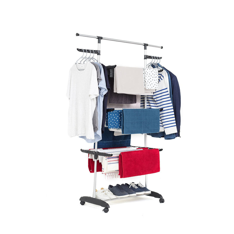 Séchoir à linge étendoir multifonction 18M ULTIMA 3 niveaux Noir et inox - REDDECO.com