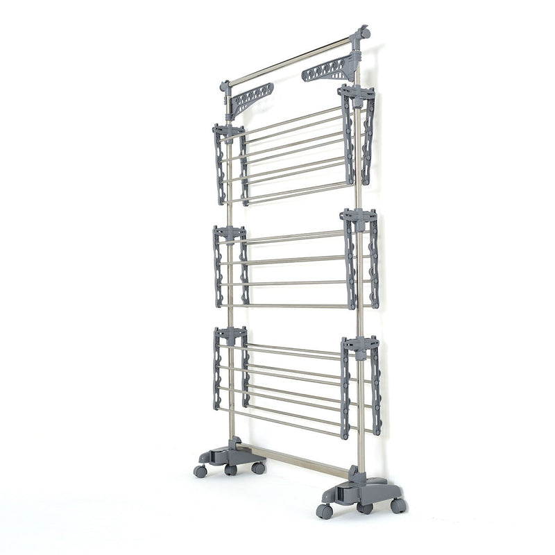 Séchoir à linge étendoir multifonction 25M EXTRA 3 niveaux Gris et Inox - REDDECO.com