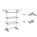 Séchoir à linge étendoir multifonction 25M EXTRA avec 30 accessoires 3 niveaux Gris et Inox - REDDECO.com