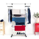 Séchoir à linge étendoir multifonction 25M ULTIMA 3 niveaux Noir et inox