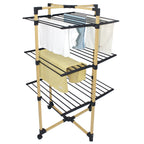Tendedero Multifunción Torre Plegable 30M WILLIS 3 Niveles Color Negro y madera