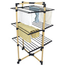 Séchoir à linge multifonction tour pliable 30M WILLIS 3 niveaux Couleur Noir et bois