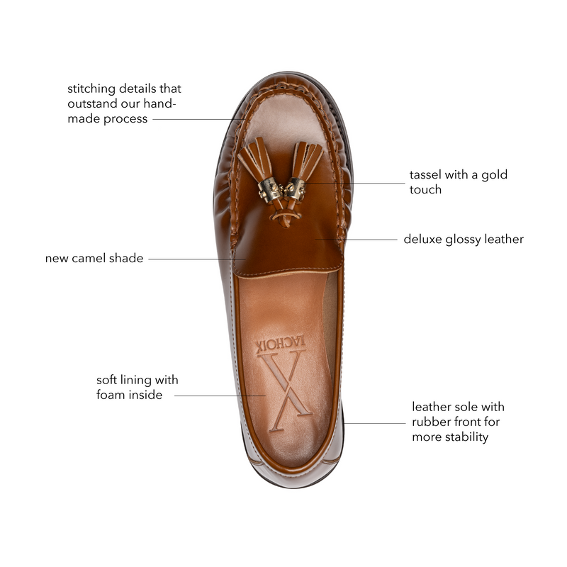 Mocasín Piel Brillante Camel - Lachoix