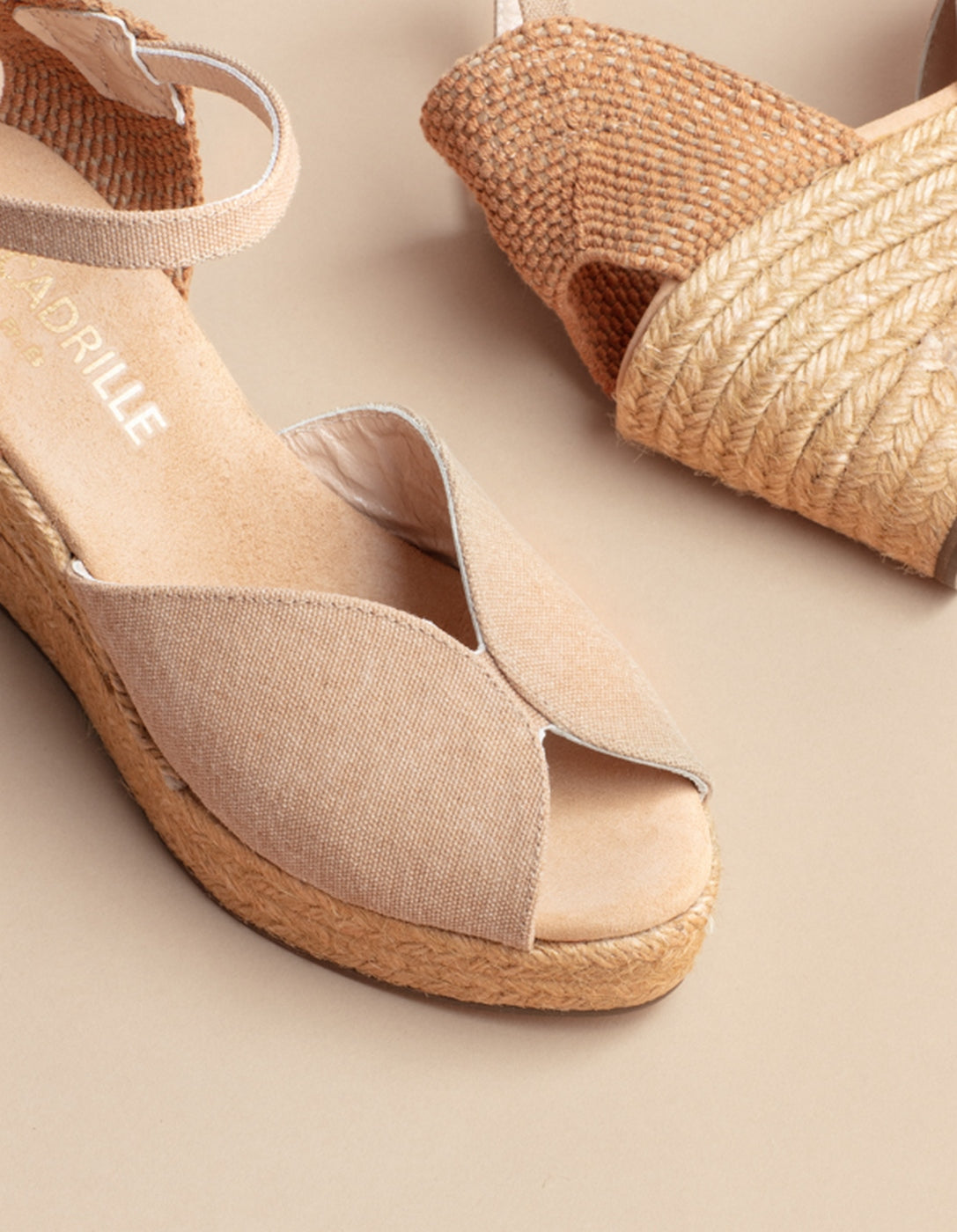 Alpargatas Cuña Novia Sevilla - Lona Beige - Mujer