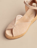 Alpargatas Cuña Novia Sevilla - Lona Beige - Mujer