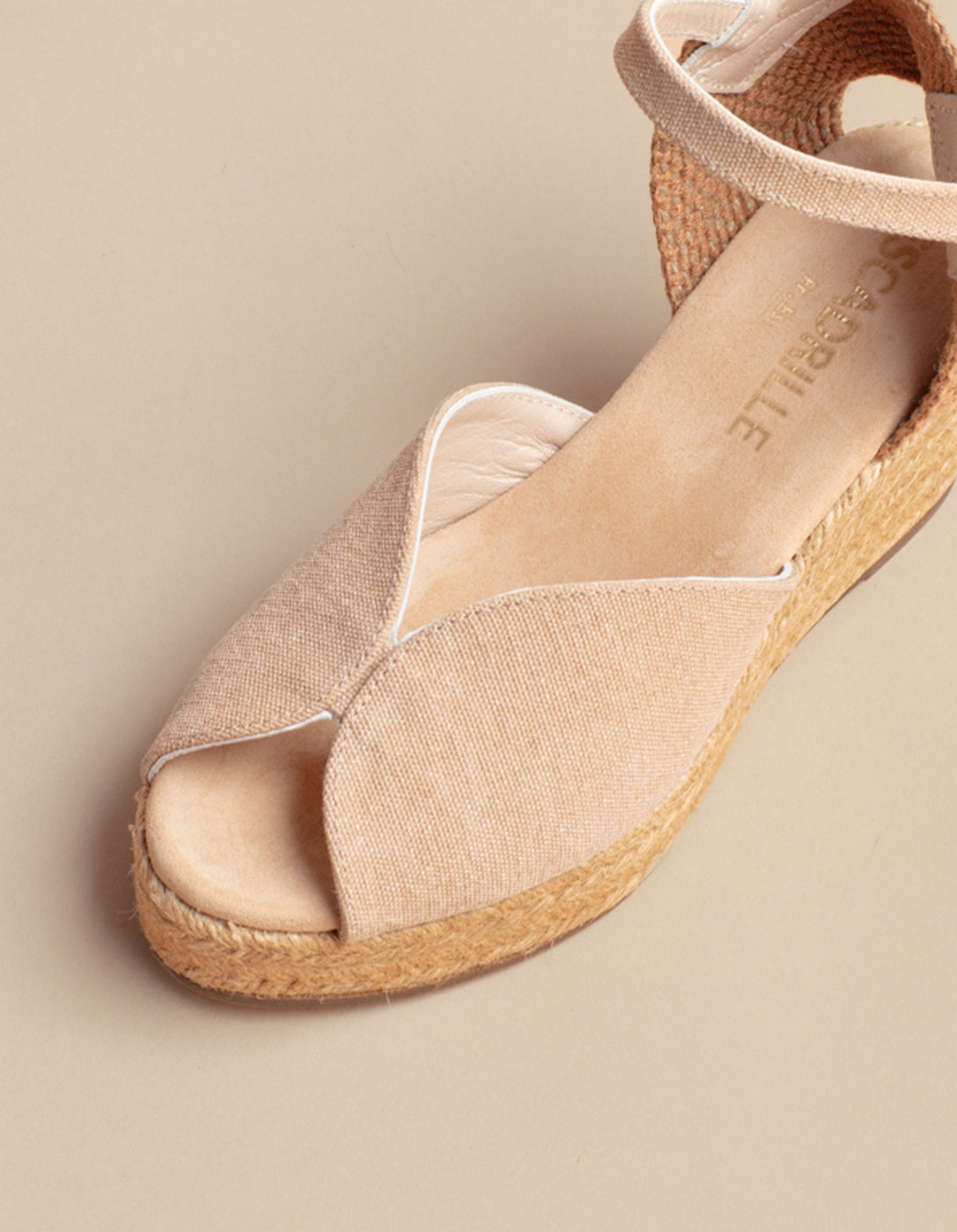 Alpargatas Cuña Novia Sevilla - Lona Beige - Mujer