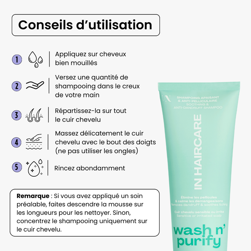 Shampoing Apaisant : Wash N' Purify - Purifie Et Rééquilibre - 250Ml