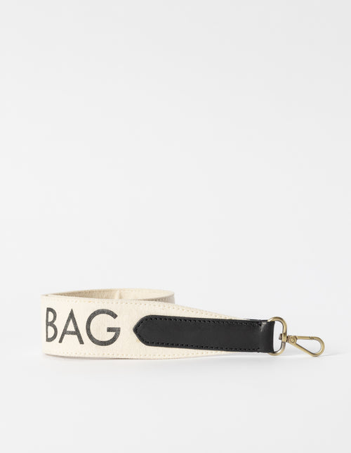 Bandoulière Short Canvas Logo Strap - Blanc