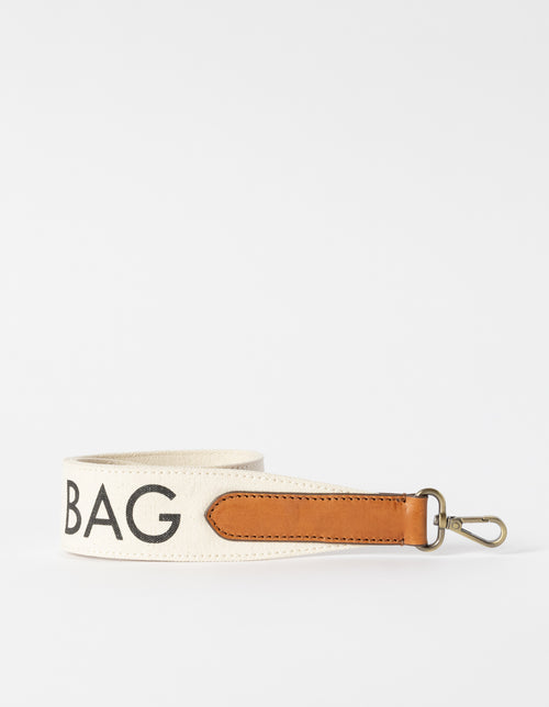 Bandoulière Short Canvas Logo Strap - Blanc