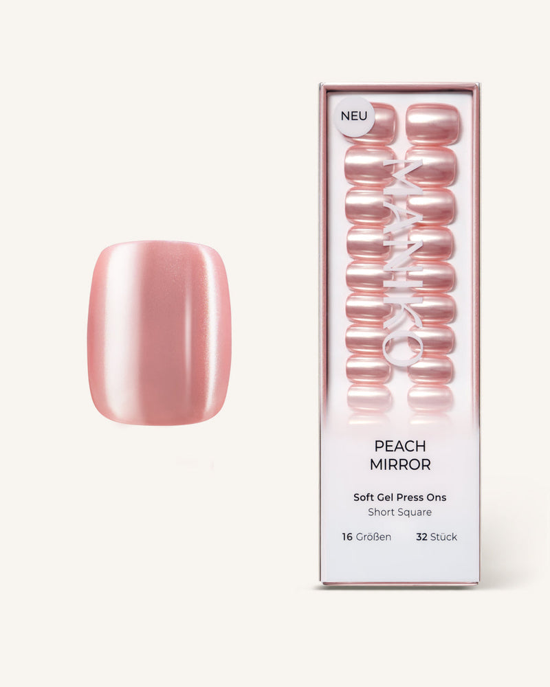 Peach Mirror (Court, Carré) - Press Ons