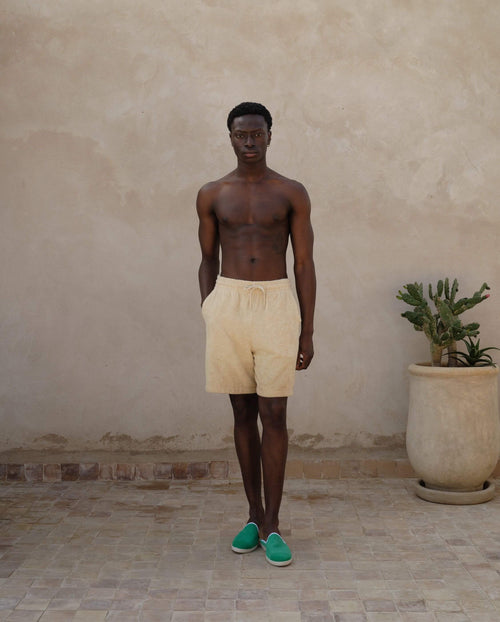 Short éponge homme beige Angarde packshot face