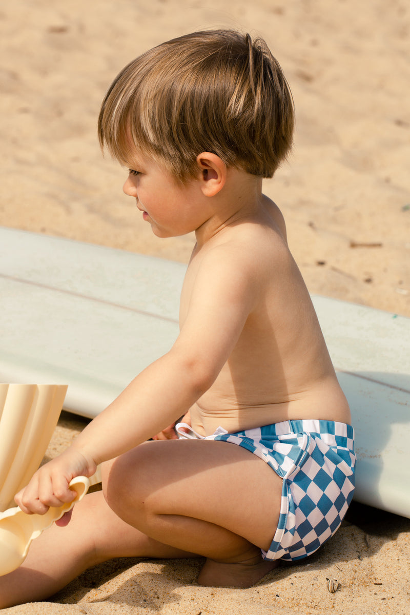 Short De Bain Damier - Blue