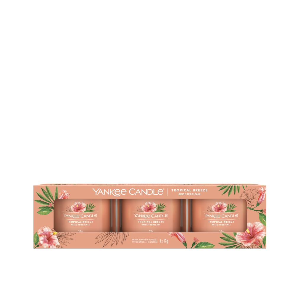 3 Velas Votivas En Vaso - Brisa Tropical