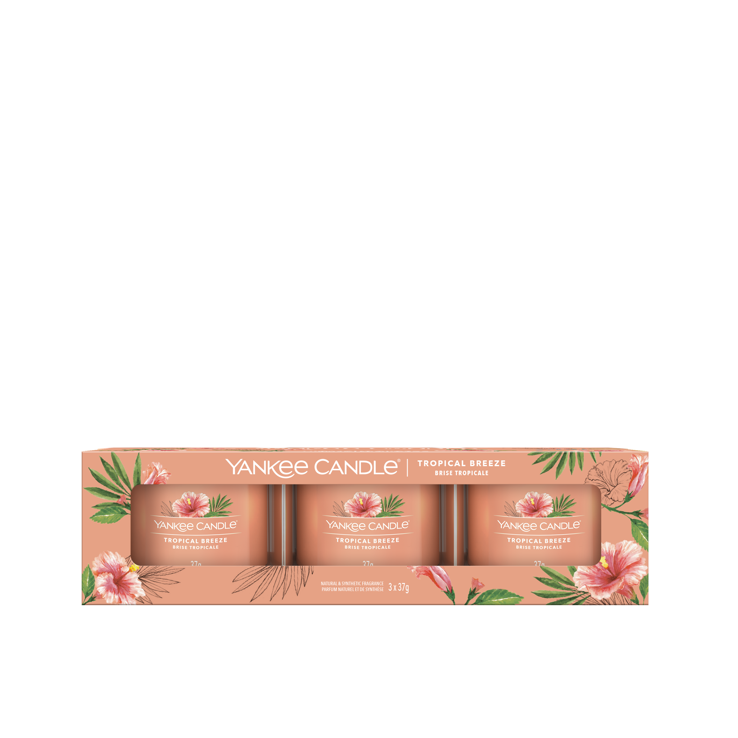 3 Velas Votivas En Vaso - Brisa Tropical