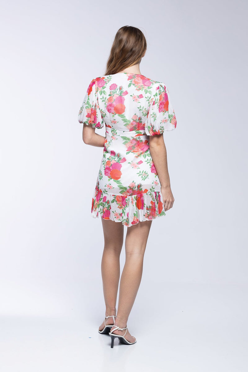 Robe Sylvia - Floral Blanc