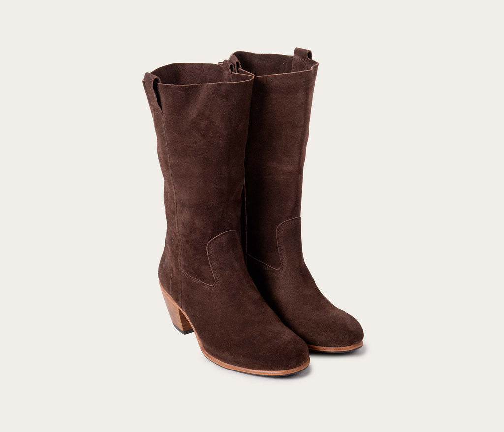Botas Simone - Terciopelo Chocolate - Mujer