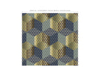 Lé Papiers De Ninon – Papier Peint Panoramique Graphic Chic - Multicolore, tissu à motifs géométriques de triangles dorés, bleus et gris