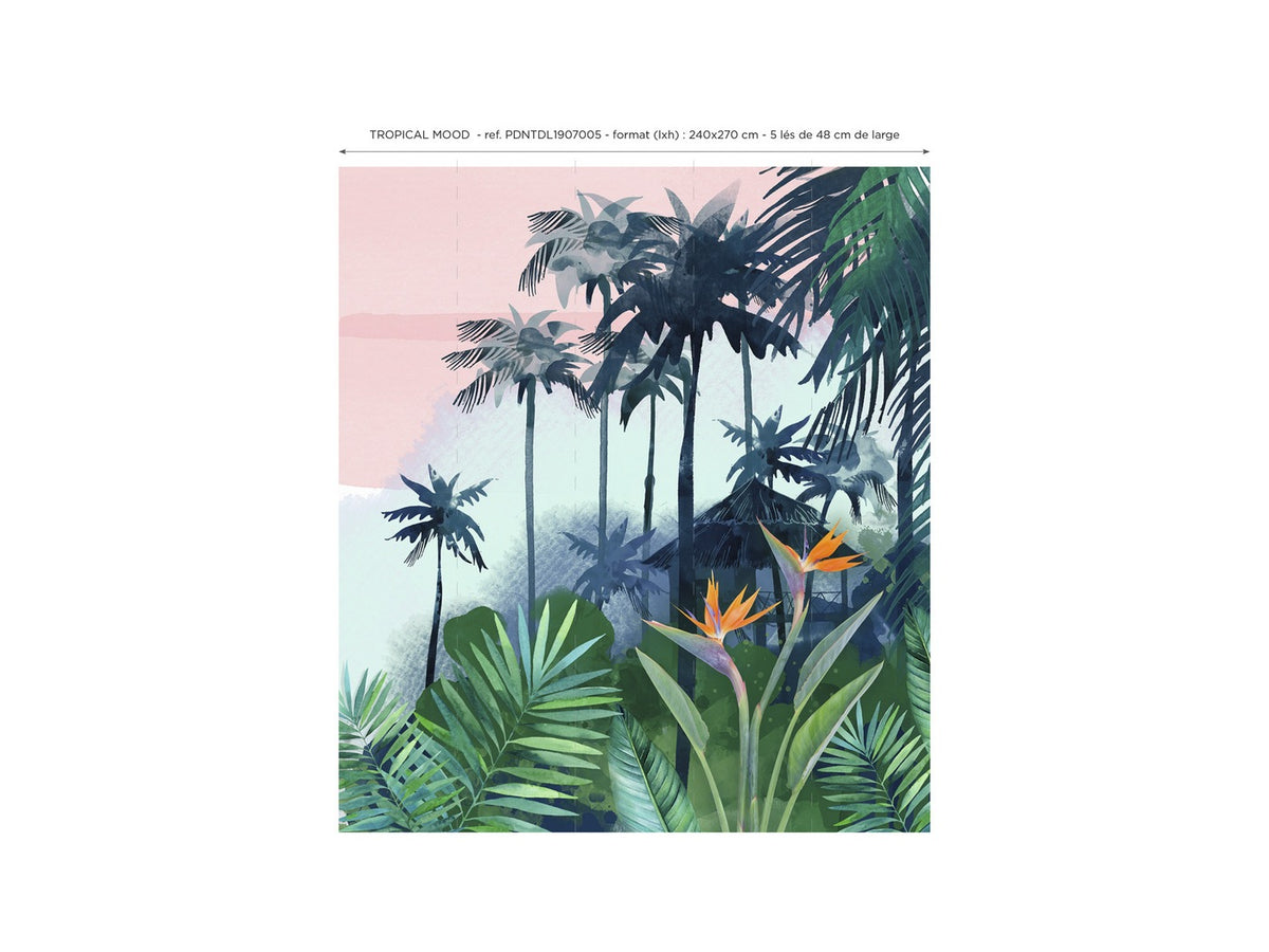 Papier Peint Panoramique Tropical Mood - Multicolore