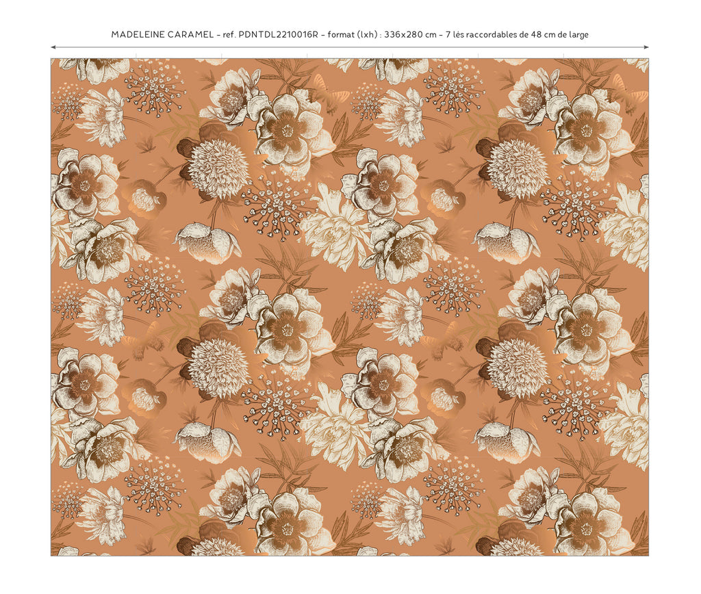 Madeleine Panoramic Wallpaper - Caramel
