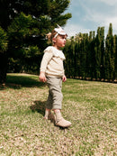 Zuecos Shetland de terciopelo color topo