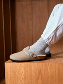 Zuecos Riva Velour Lana Color Topo