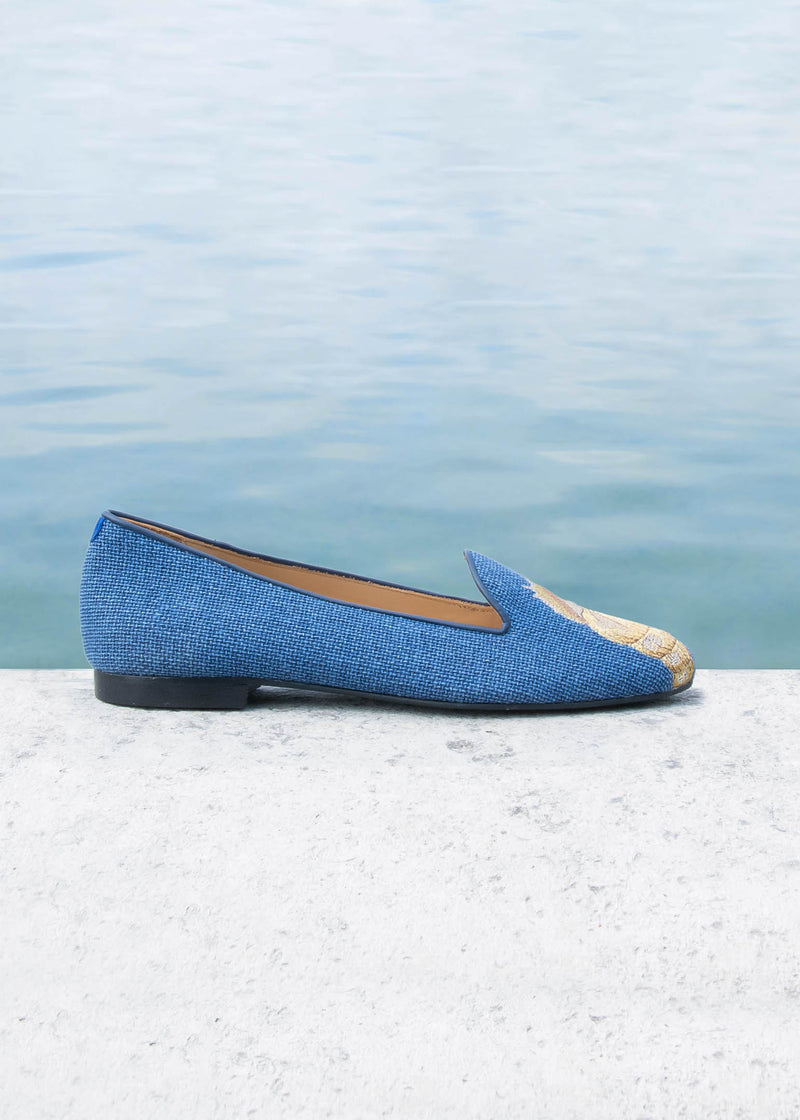 Pantuflas Shell - Azul - Mujer