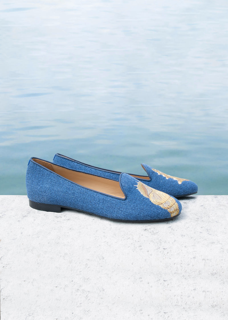 Pantuflas Shell - Azul - Mujer