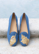 Pantuflas Shell - Azul - Mujer