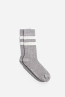 Double stripe textured socks - Gray