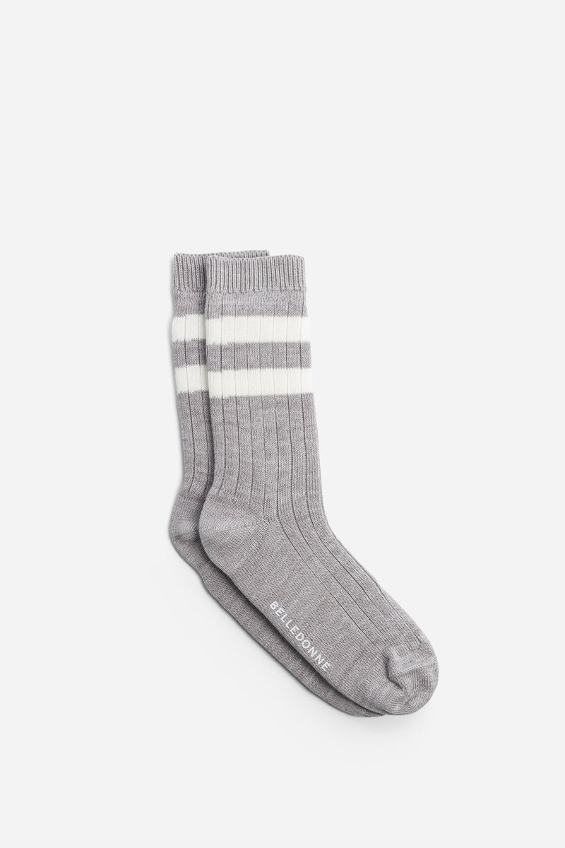 Double stripe textured socks - Gray