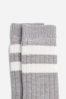 Double stripe textured socks - Gray