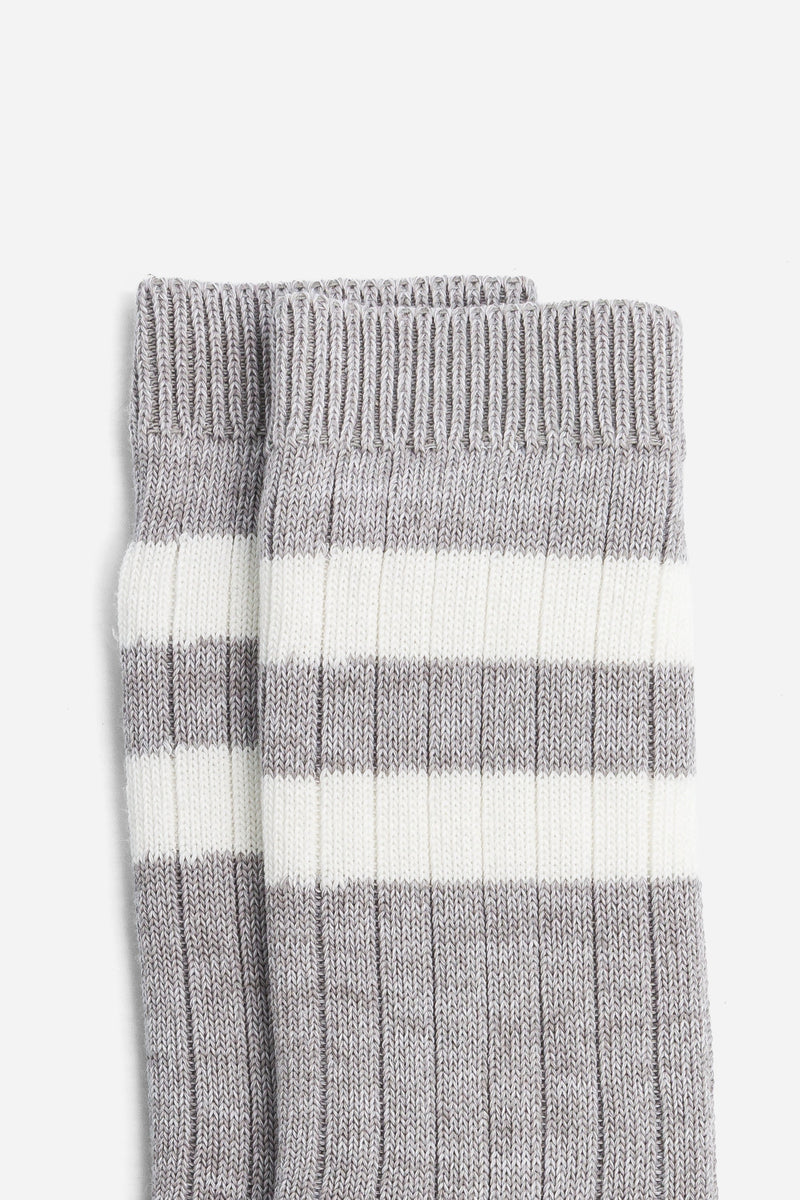 Double stripe textured socks - Gray