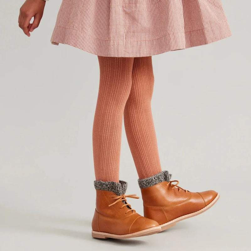 Collants pointelle terracotta - Sélection Soor Ploom à retrouver sur amaetc.com, concept store eco friendly pour enfants