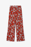 Pantalon Large Fleuri Terracotta