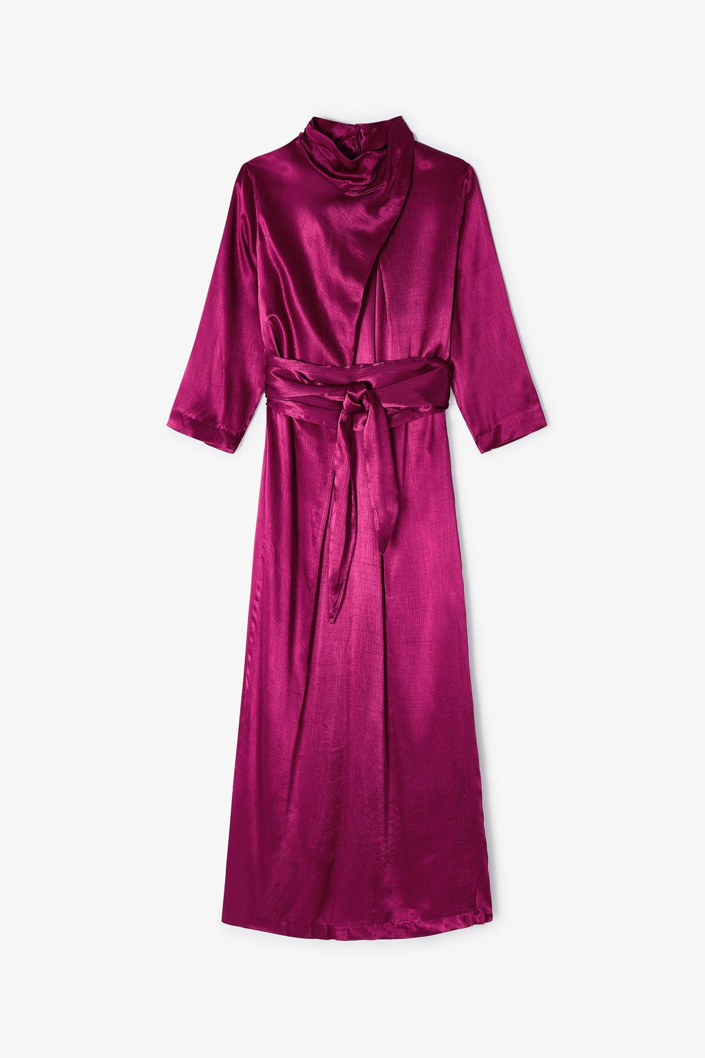 Robe Clotilde Saten Arruguilla Ciruela