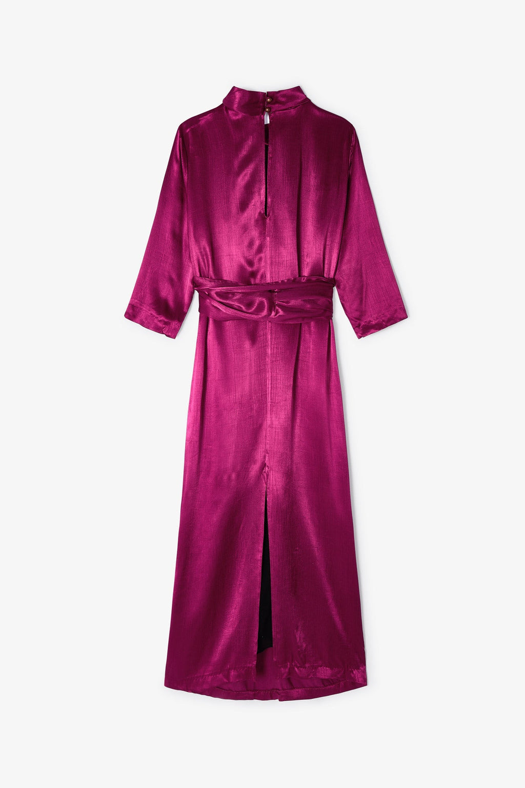 Robe Clotilde Saten Arruguilla Ciruela