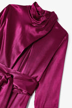 Robe Clotilde Saten Arruguilla Ciruela