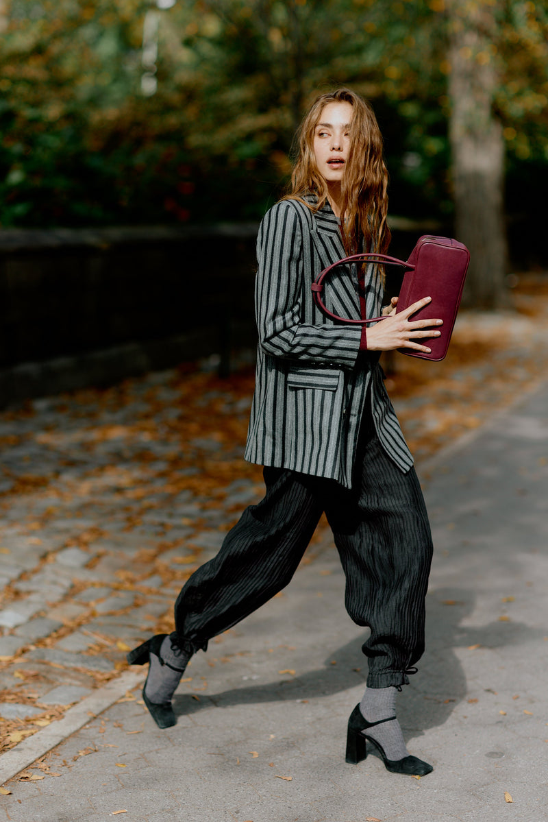 Pantalon Bouffant Froissé Noir