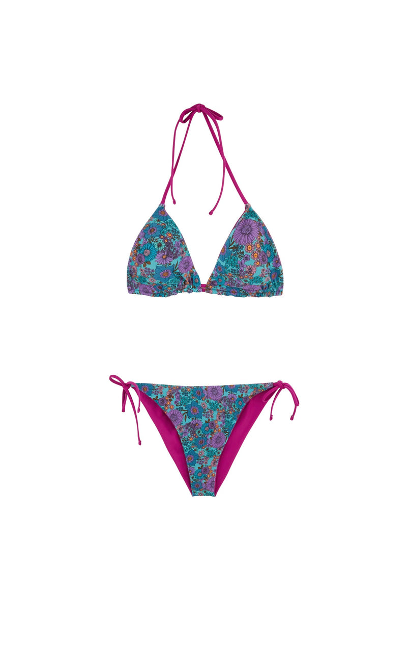 swimsuit - Turquoise & Ruby Pink