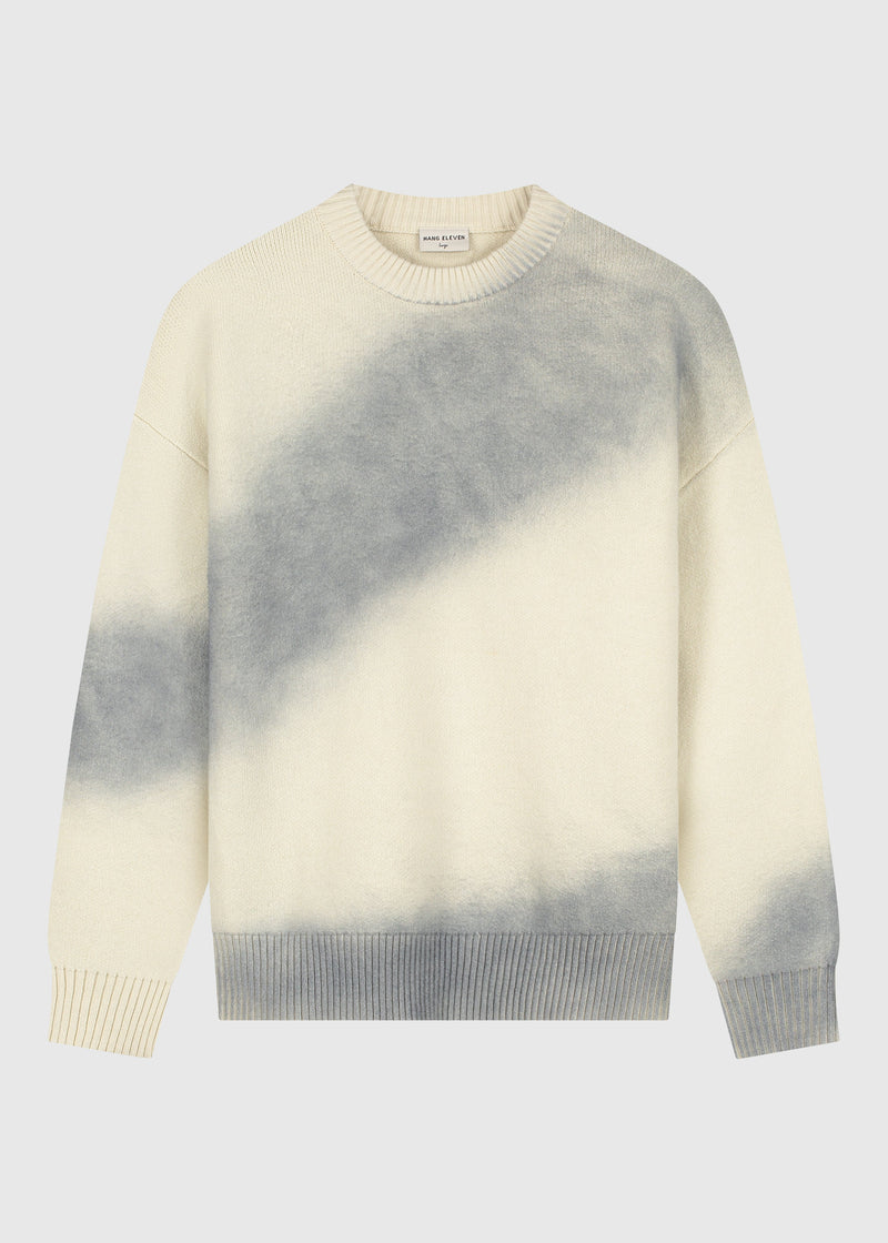 Spray Round Neck Sweater - Stone Gray
