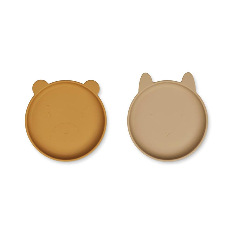 Set de 2 platos mixtos Olivia golden caramelo-avena de LIEWOOD - Selección Liewood disponible en amaetc.com, tienda concepto eco amigable para niños