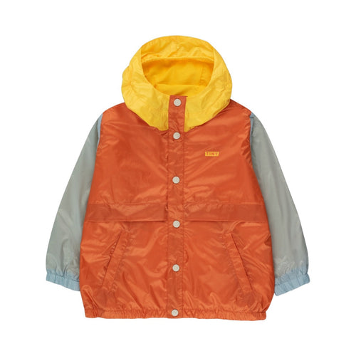 Cortavientos color block marrón claro - Selección Tinycottons disponible en amaetc.com, concept store ecológico para niños