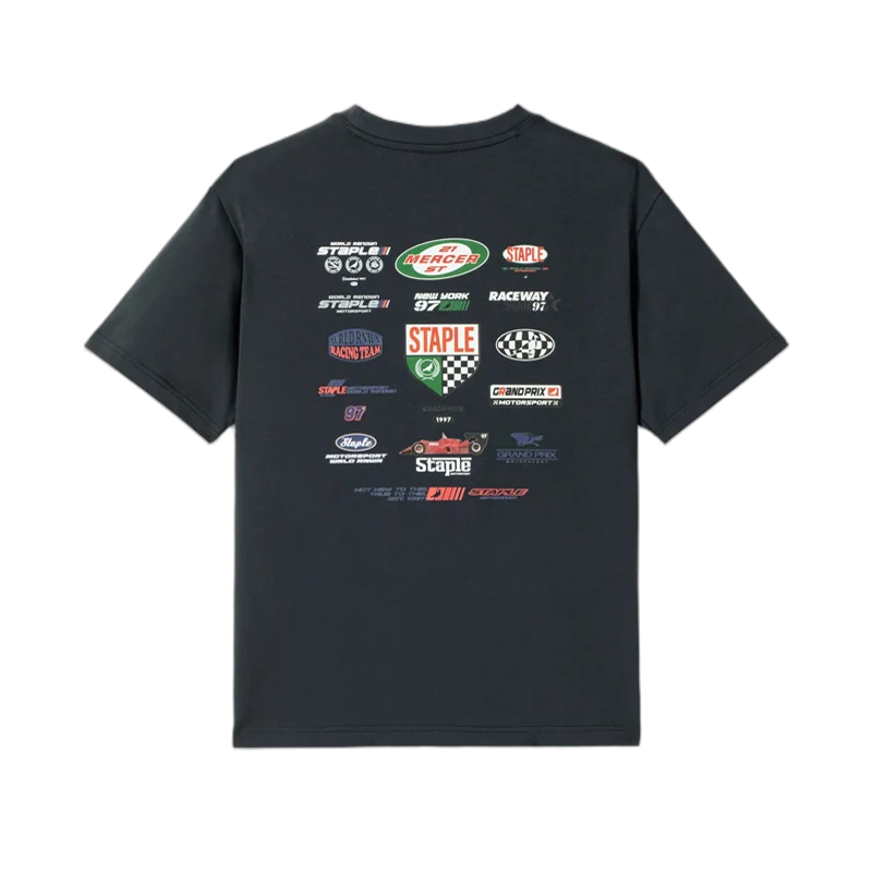 Staple - Camiseta azul marino de patrocinadores - Negro