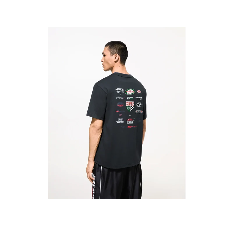 Staple - Camiseta azul marino de patrocinadores - Negro