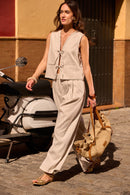 Miguel Beige Linen Vest