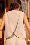 Miguel Beige Linen Vest
